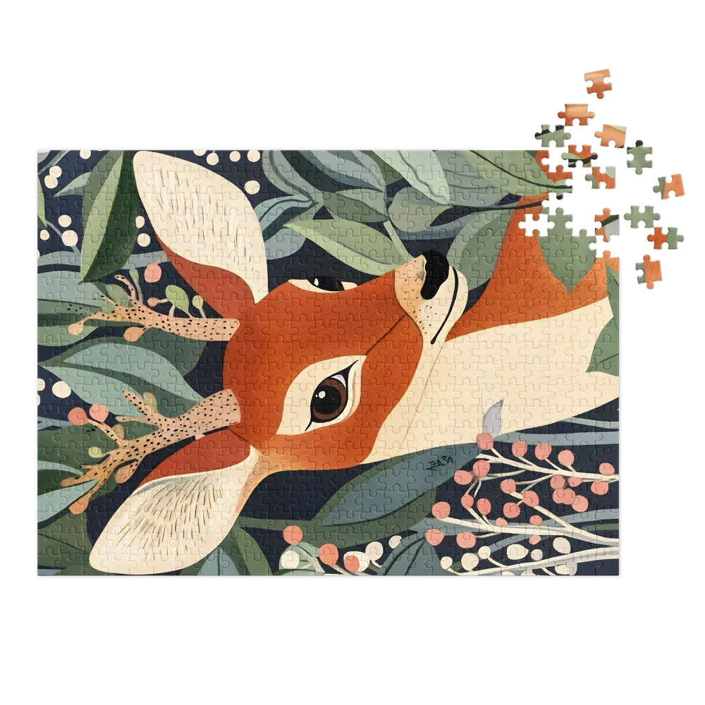 Forest Fawn Serenity 
 Jigsaw Puzzle in Tin Box