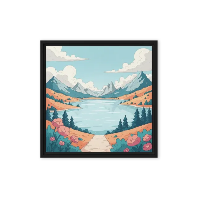Serene Mountain Lake Path | Art Print