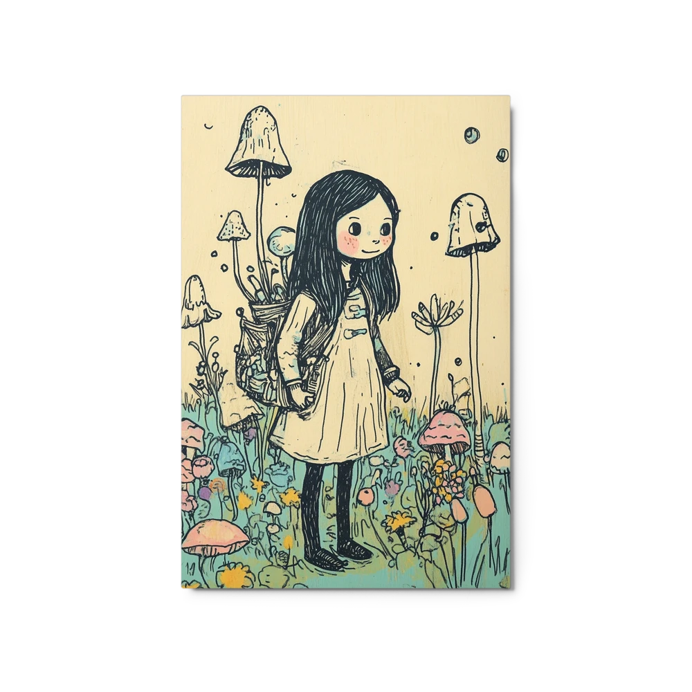 Whimsical Mushroom Explorer | Art Print