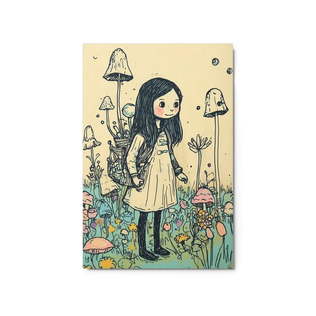 Whimsical Mushroom Explorer | Art Print