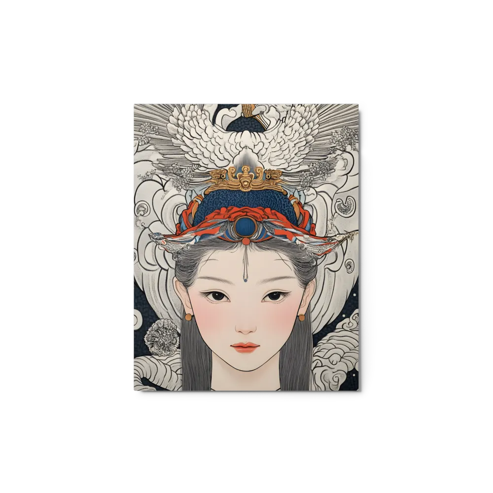 Traditional Woman Portrait with Mythological Creatures