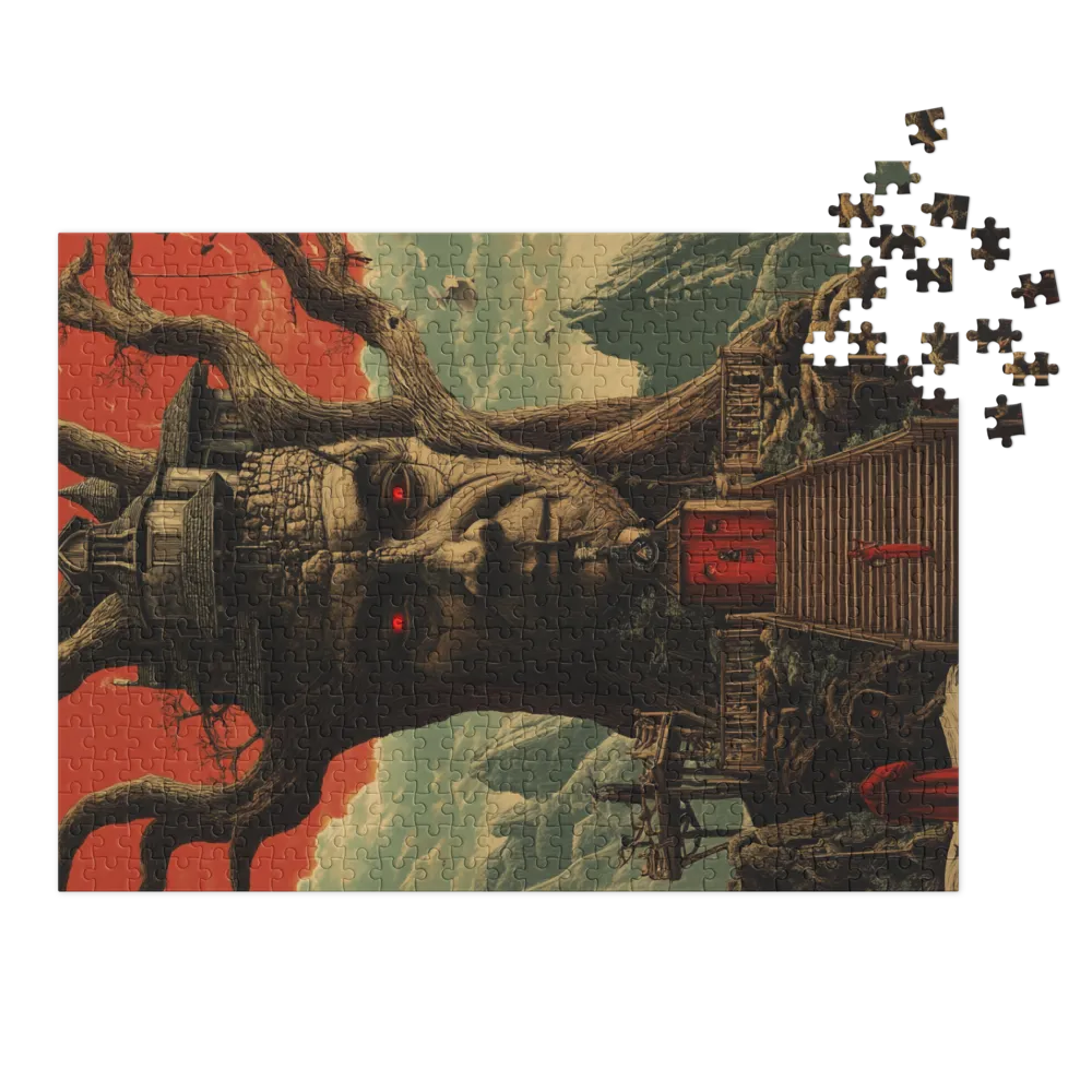 Surreal Tree House with Human Face | Jigsaw Puzzle (252/520 pieces)