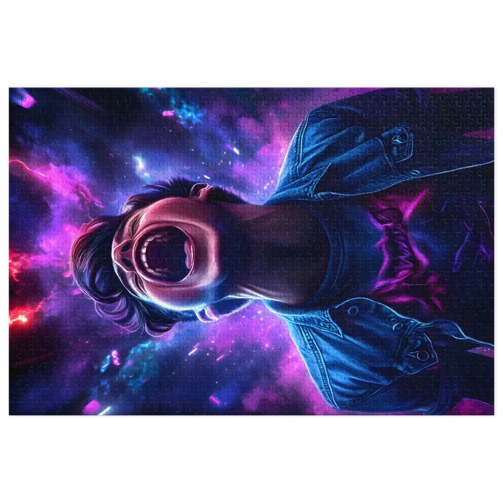 Digital Art of a Screaming Man | Jigsaw Puzzle (252/520 pieces)