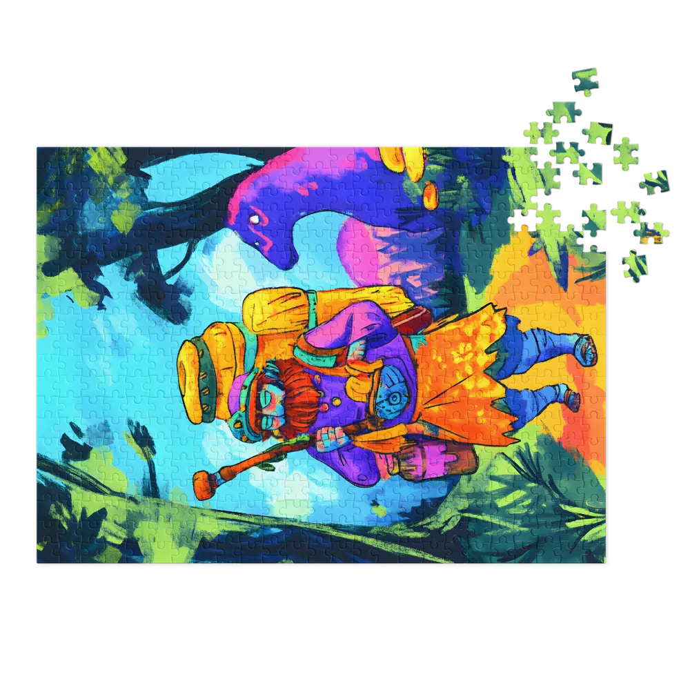 Colorful Traveler in Forest