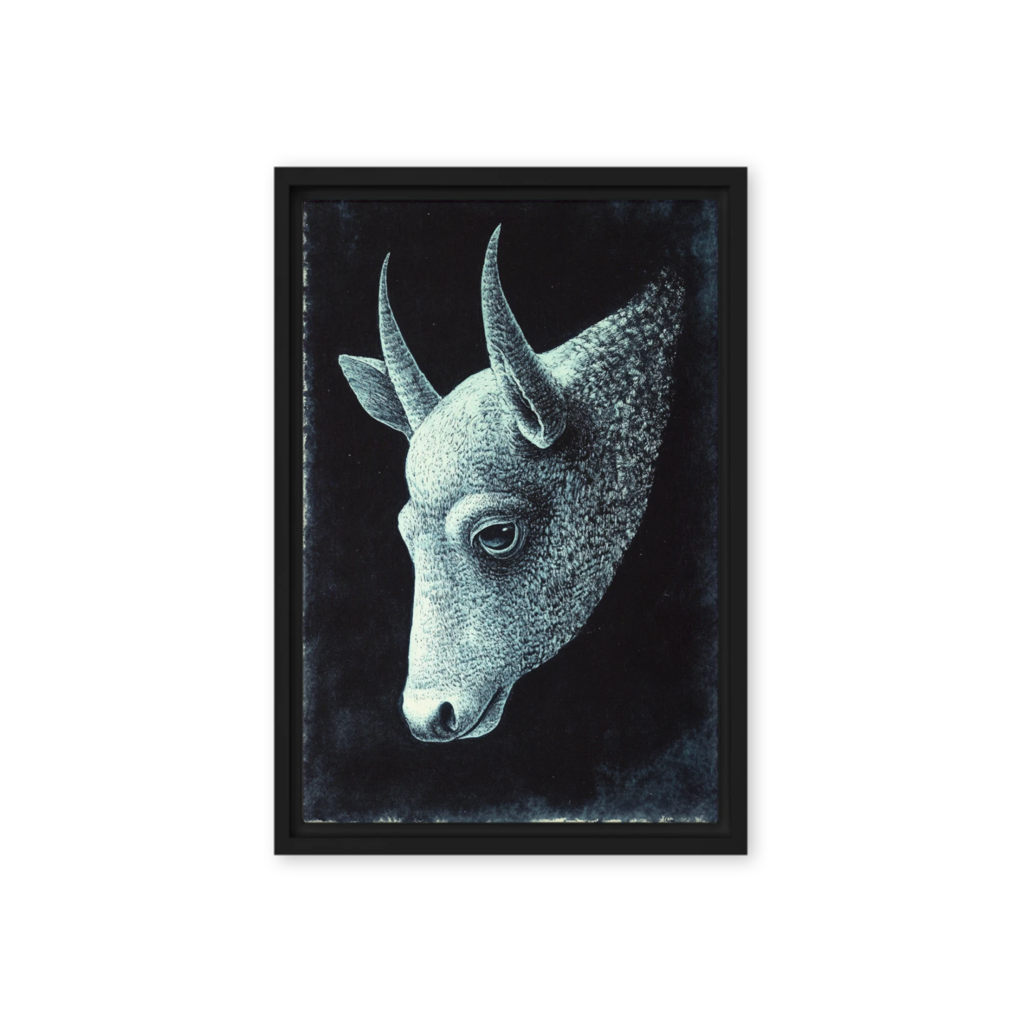 Surreal Bull Head Etching