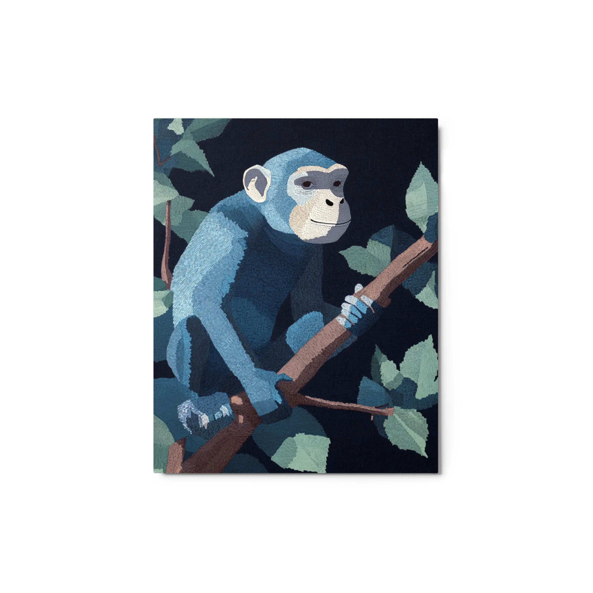 Embroidered Blue Chimpanzee