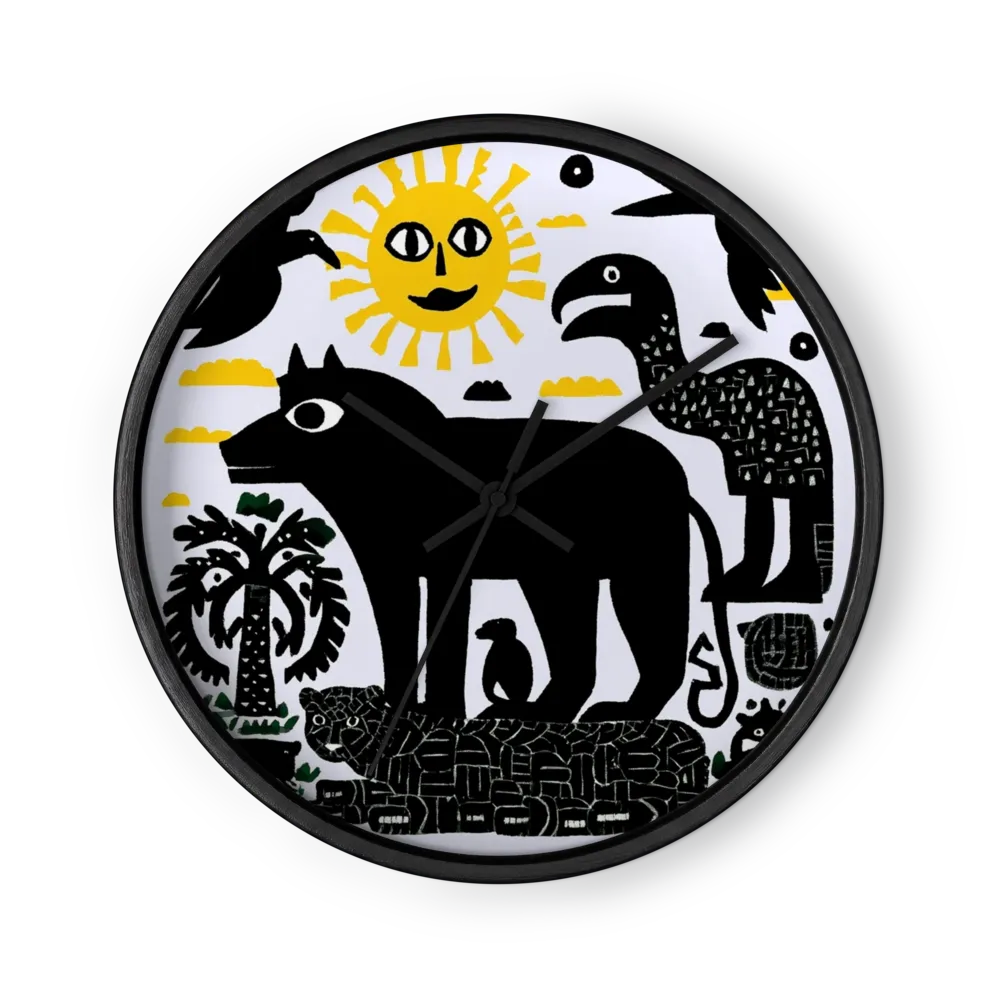 Jungle Folk Silhouette | Wall Clock