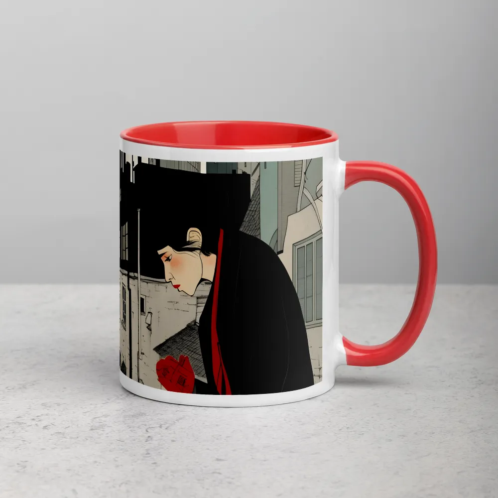 The Red Balcony 
 Mug with Golden Yellow inside