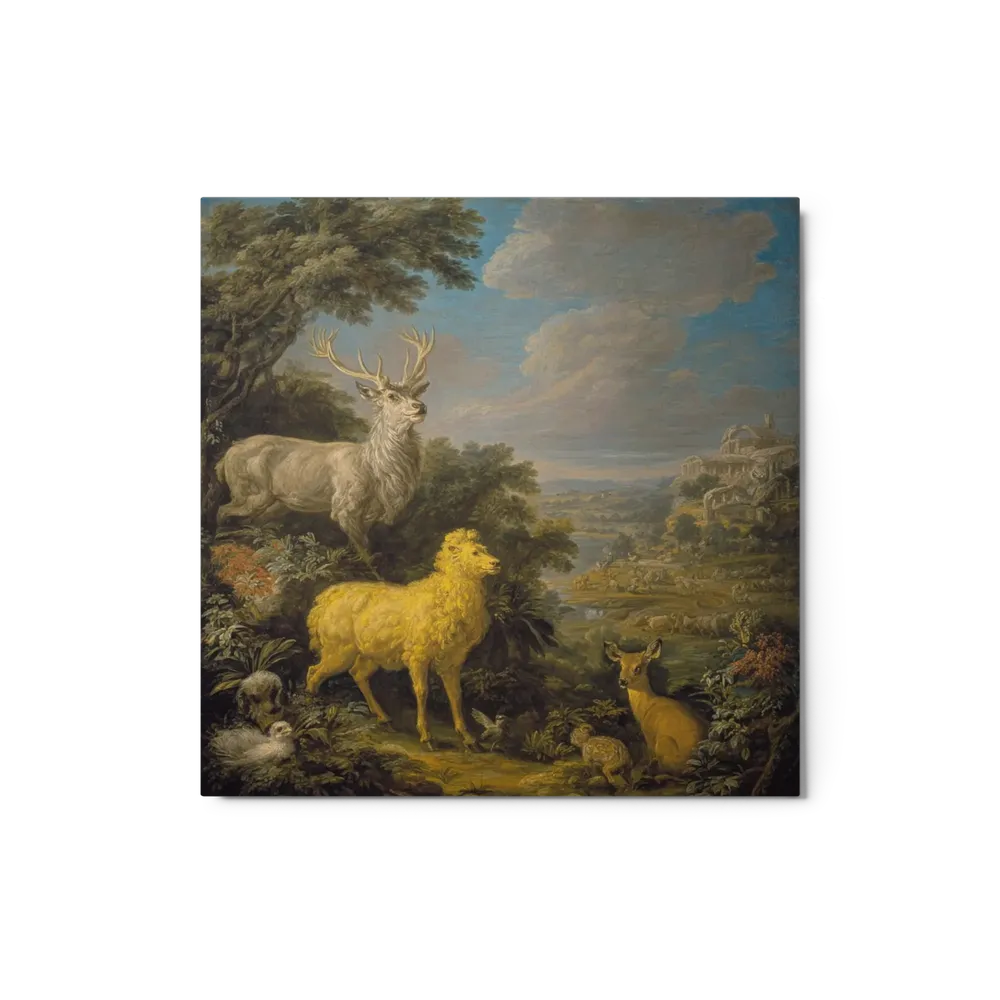 The Golden Ram and Stag | Art Print