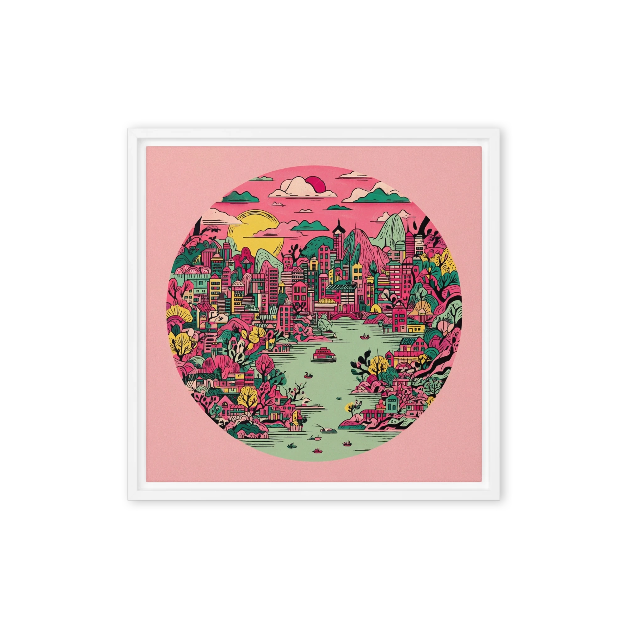 Pink Metropolis Panorama | Art Print