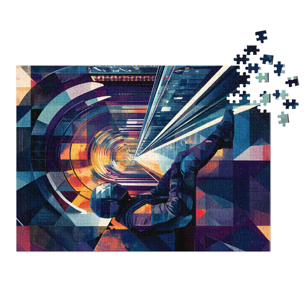 Space Traveler in Geometric Urban Tunnel