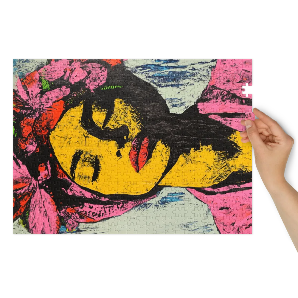 Floral Headwrap Portrait 
 Jigsaw Puzzle in Tin Box