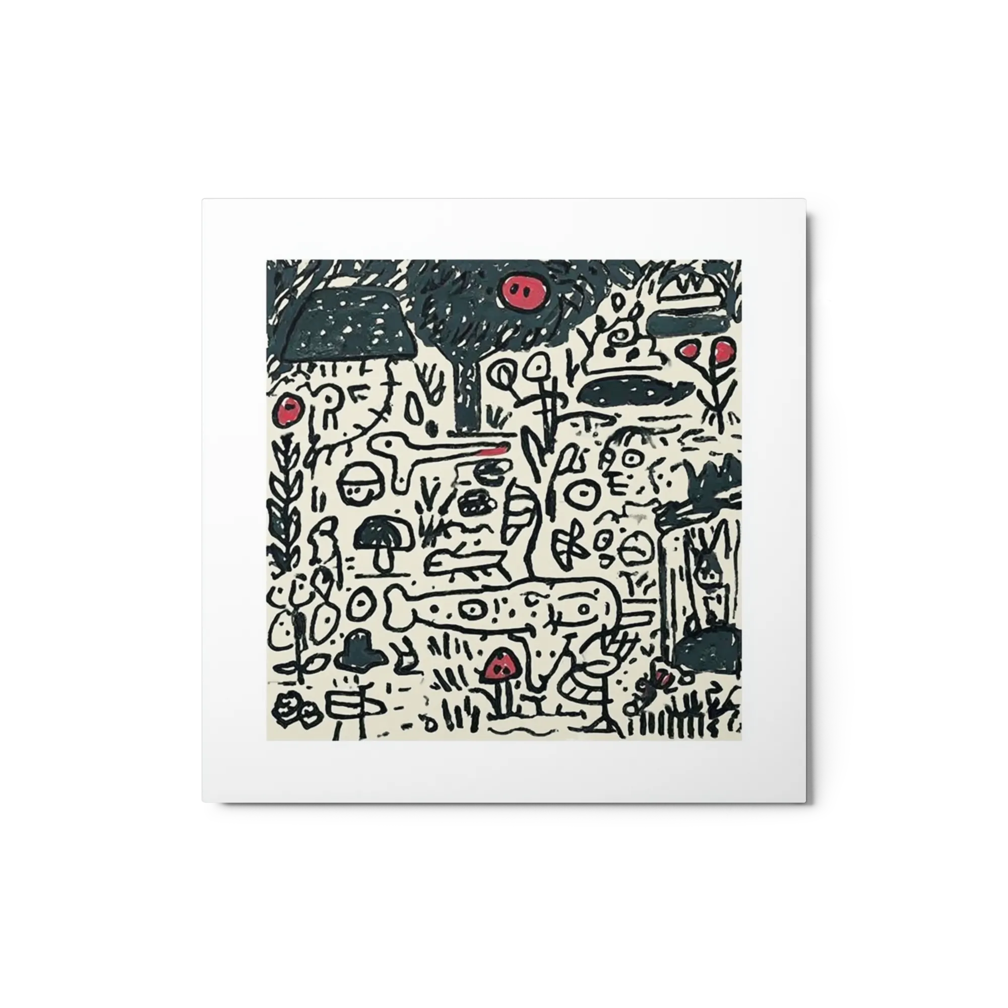 Skizzierte Flora und Figuren