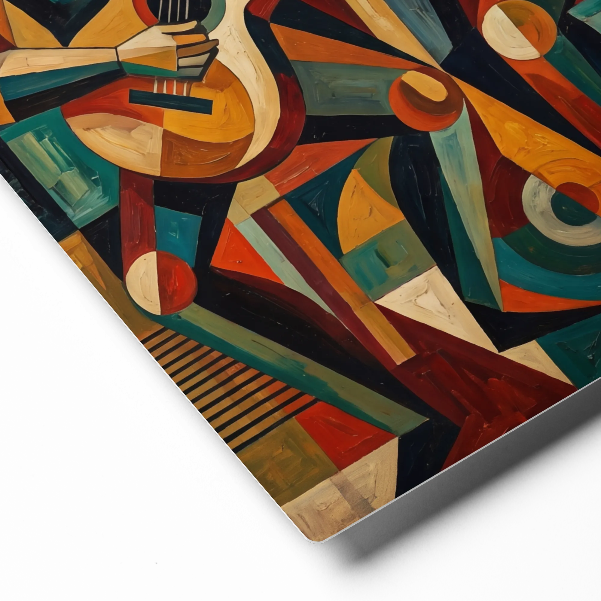 Rhythmic Cubism 
 Canvas with White Frame