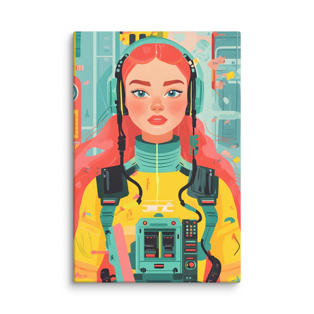 Galactic DJ 
 Canvas with White Frame