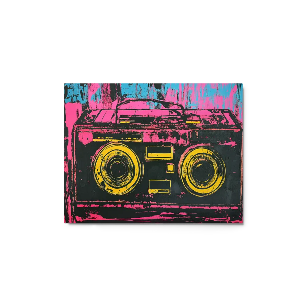 Neon Cassette Beats 
 Metal Print | 8″x 10″