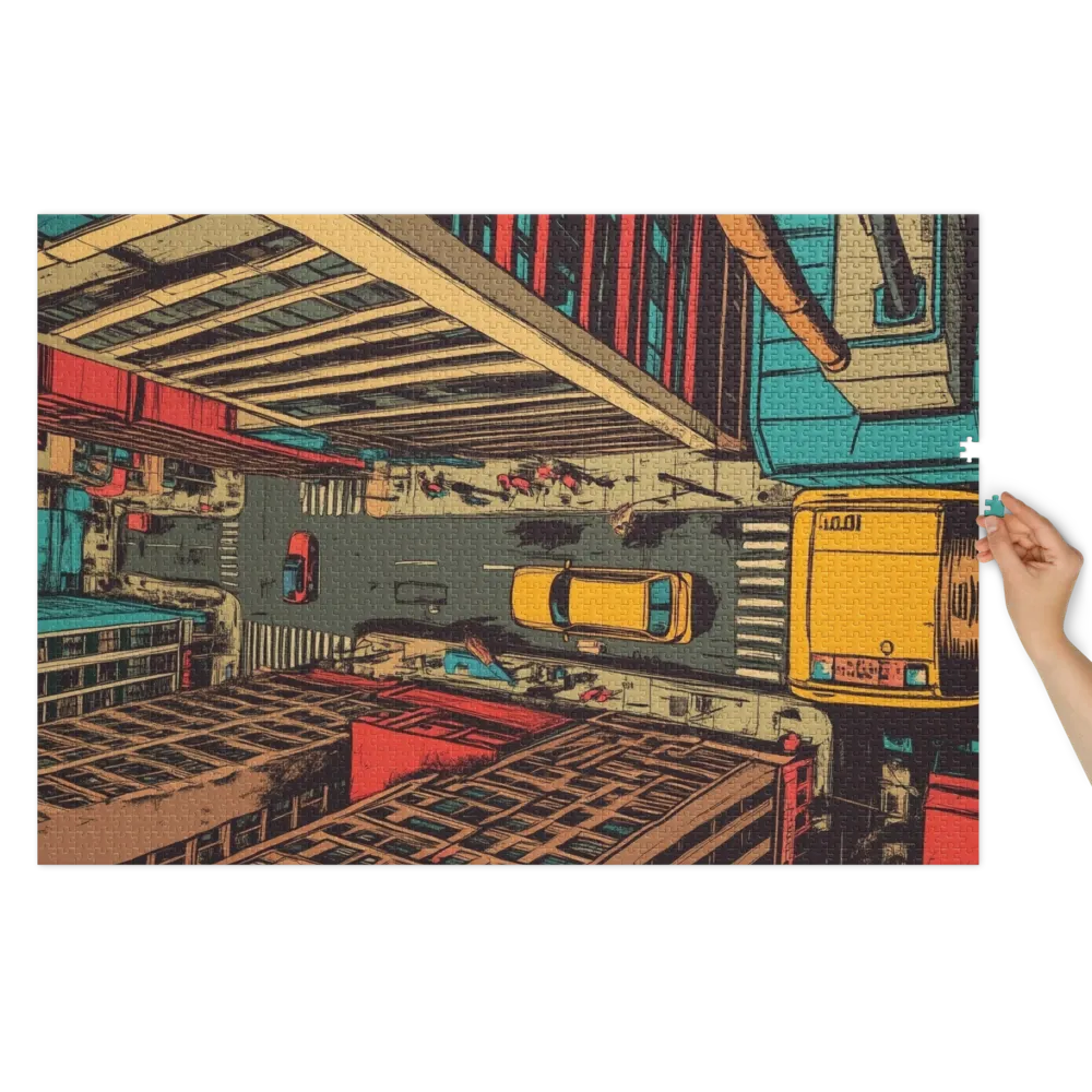 Aerial Cityscape with Yellow Taxis | Jigsaw Puzzle (252/520 pieces)