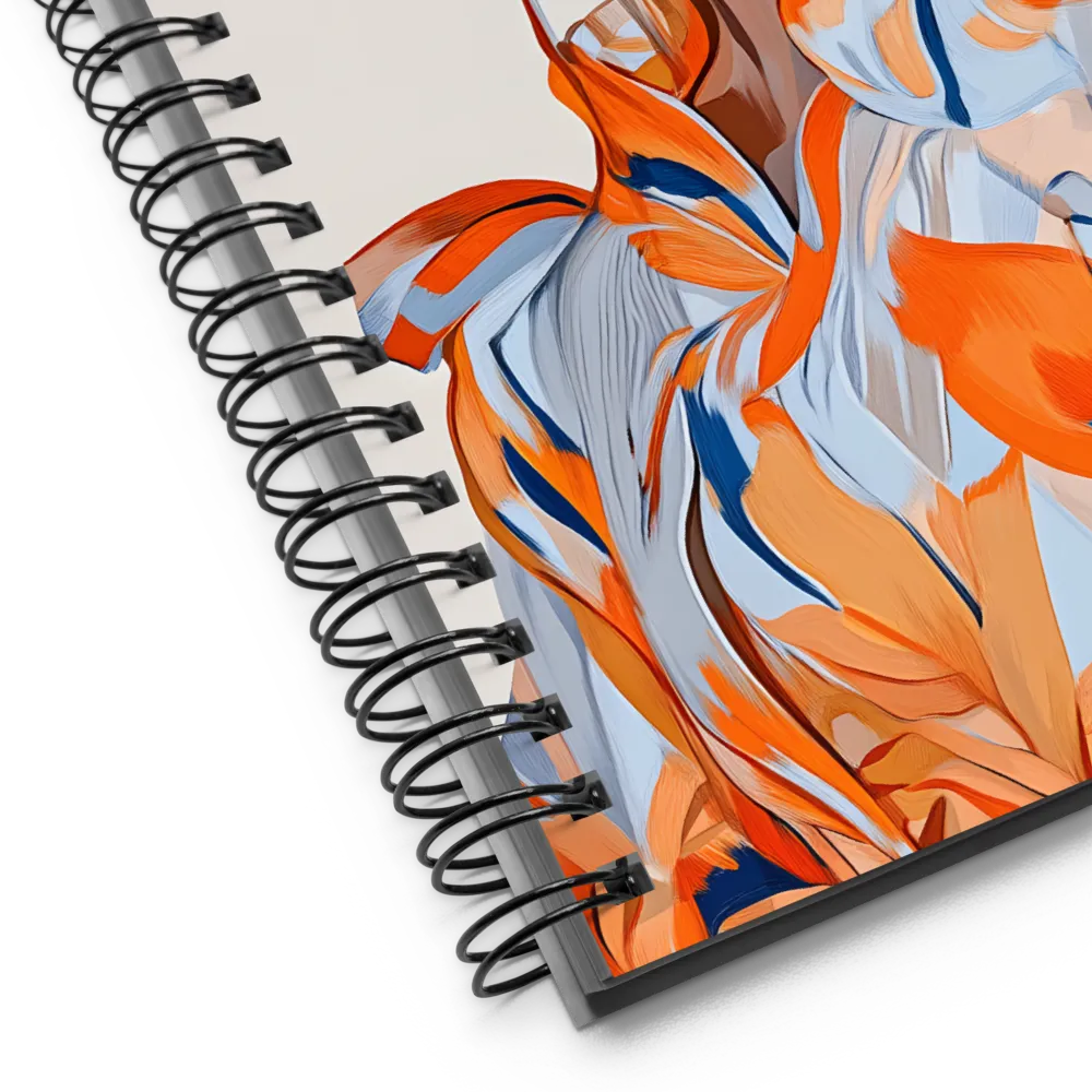 Elegance in Orange and Blue 
 Spiral Notebook | 140 pages