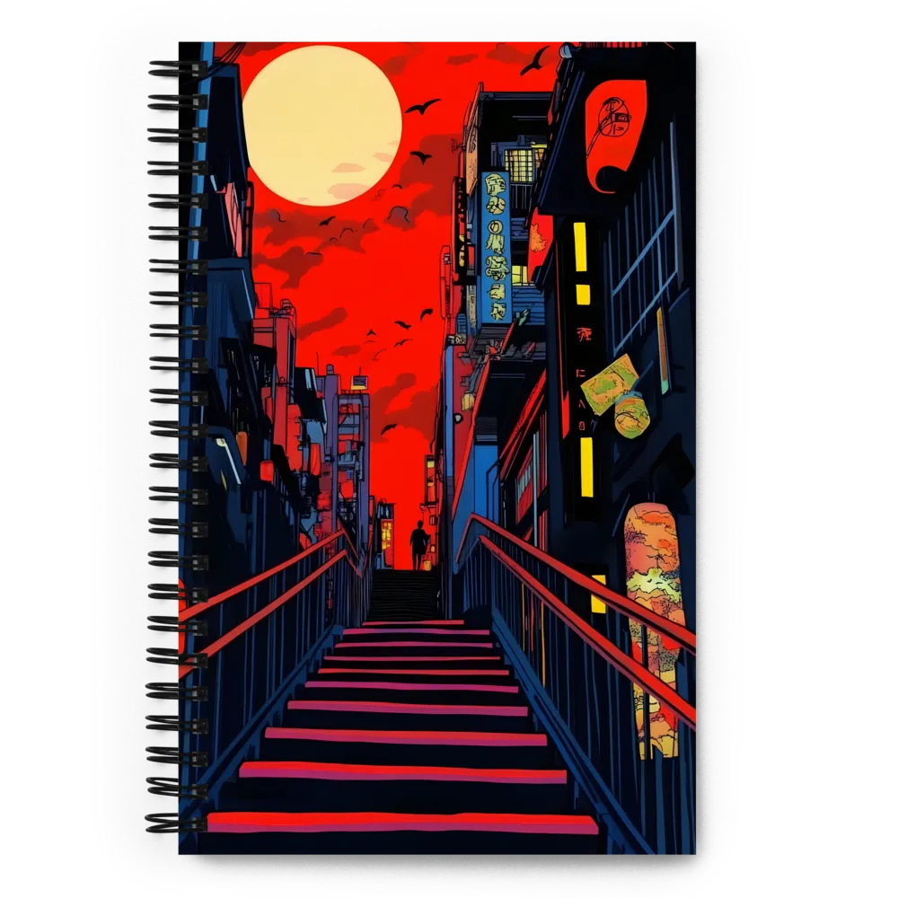 Neon Night in a Cyberpunk City 
 Spiral Notebook | 140 pages