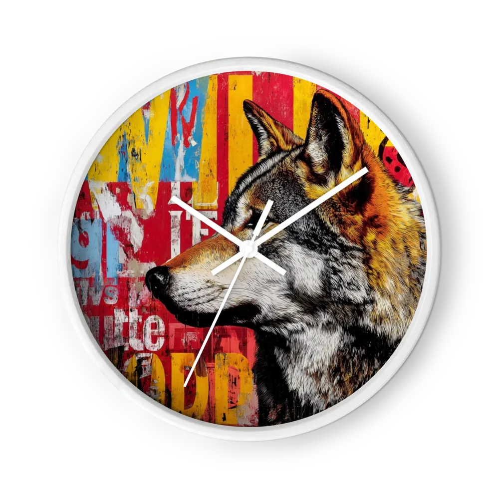 Urban Wolf Collage | Wall Clock