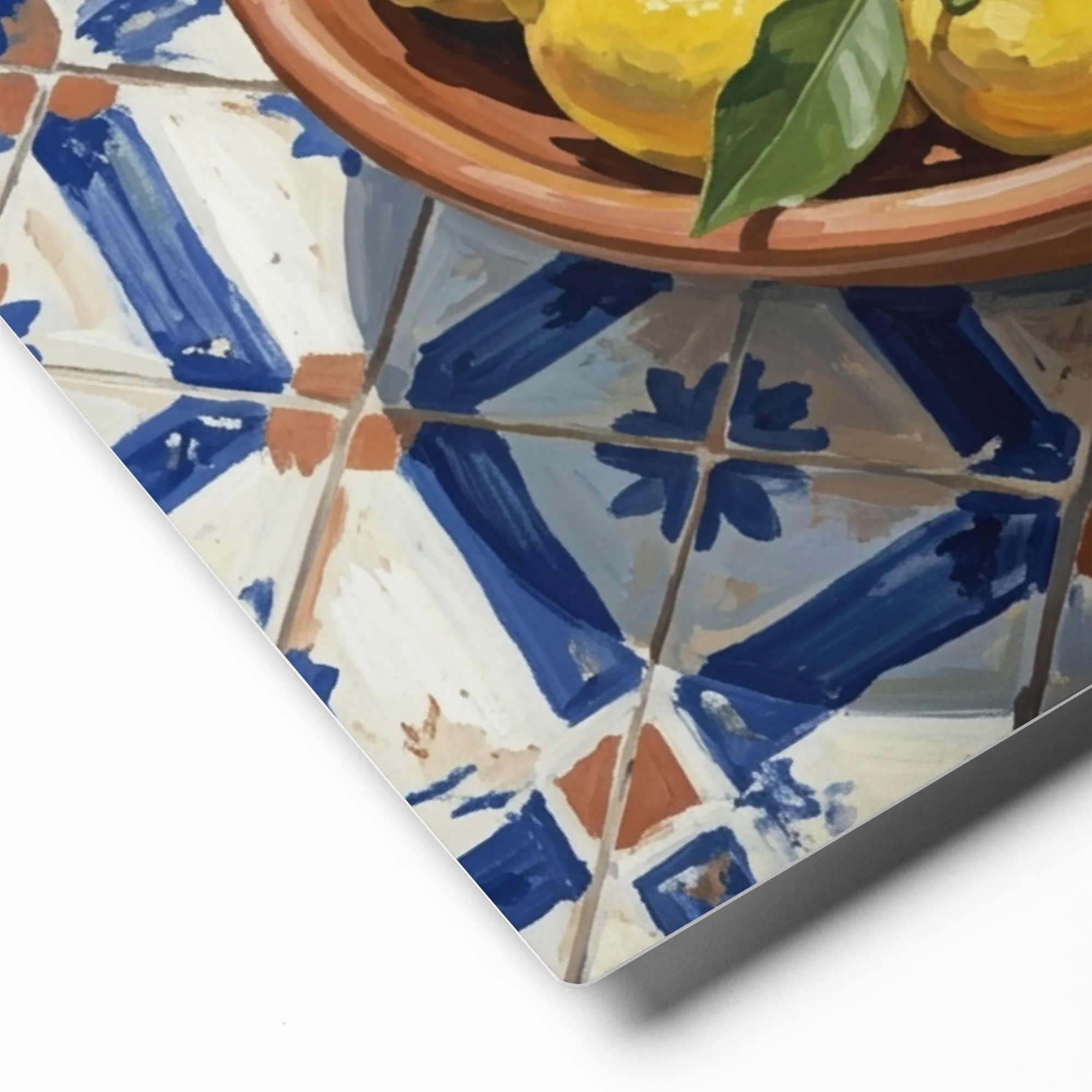 Mediterranean Still Life with Lemons 
 Canvas with Black Frame