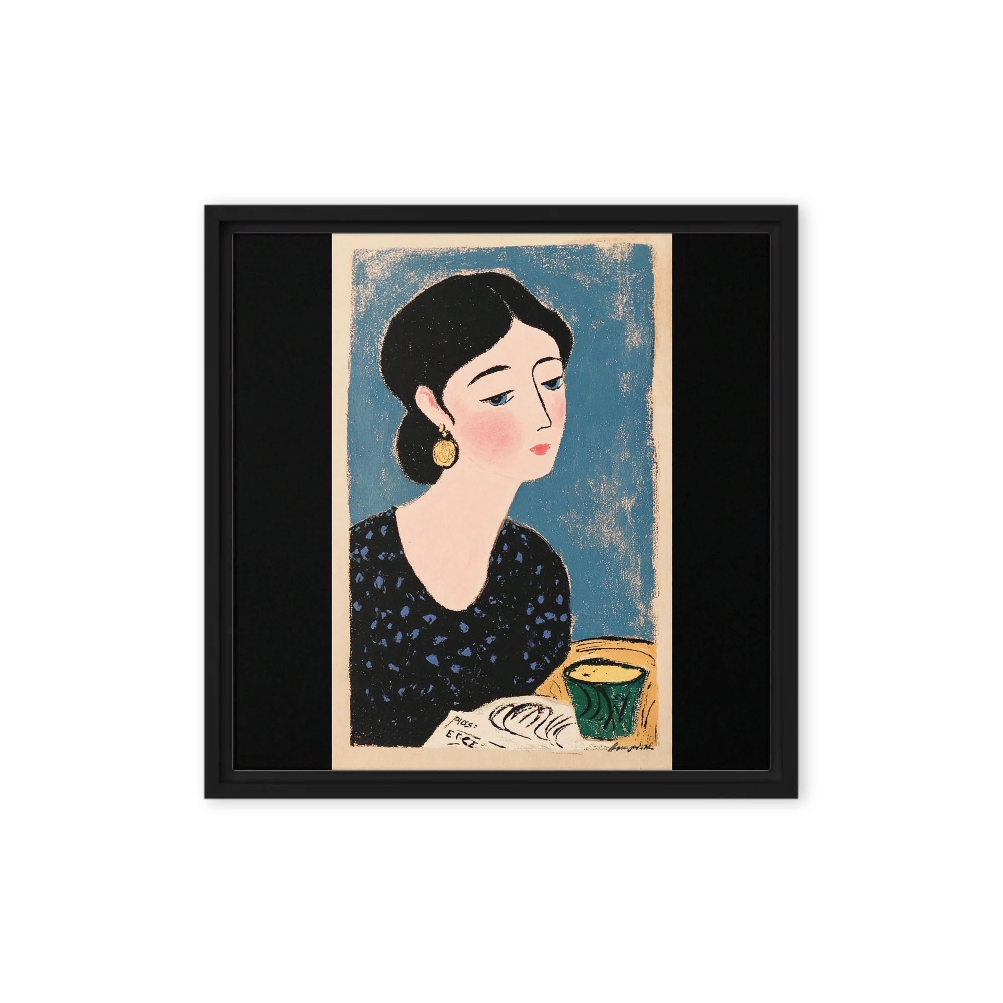 Woman at the Cafe Table | Art Print