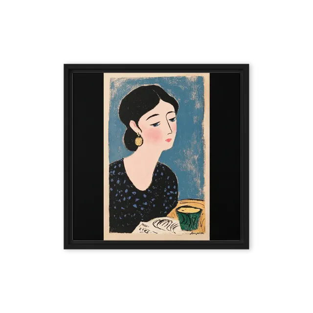 Woman at the Cafe Table | Art Print