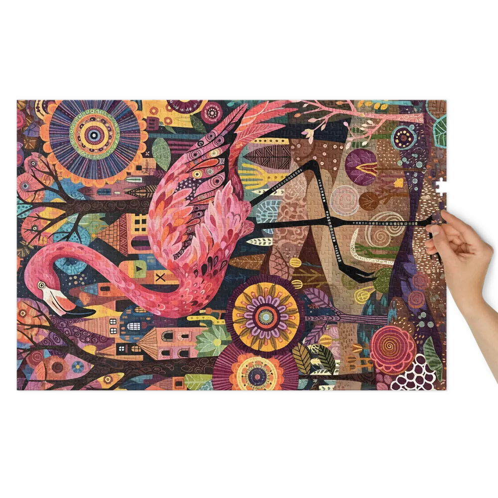 Patterned Flamingo Haven | Jigsaw Puzzles
