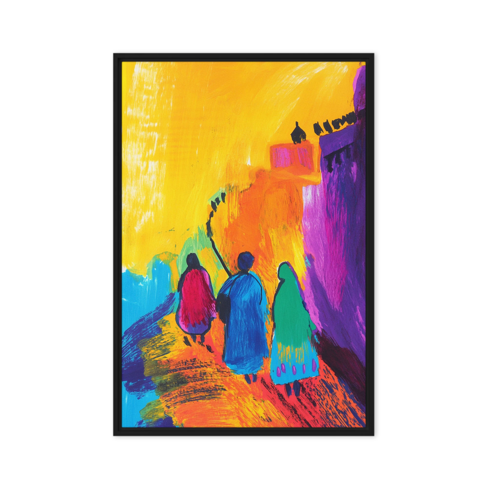 Colorful Silhouettes of Women Walking