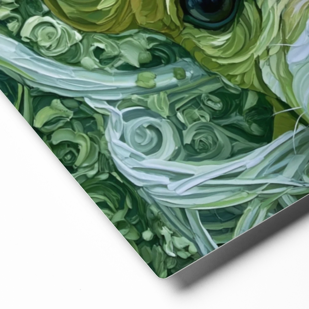 Swirling Green Dog Portrait | Art Print