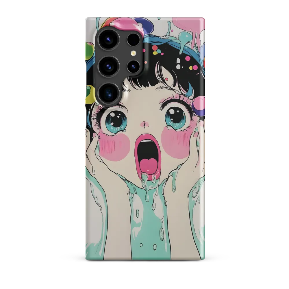 Surprised Girl with Colorful Bubbles | Phone Case