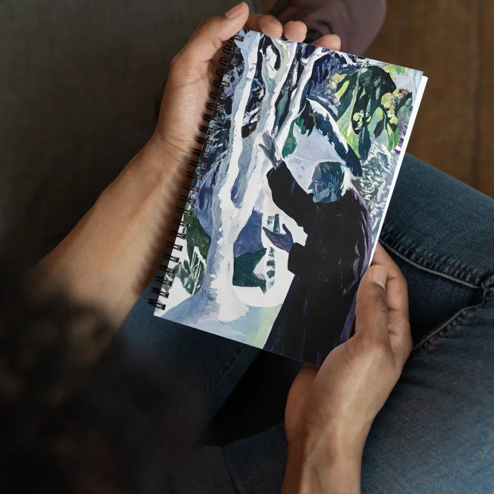 Solitary Figure in Expressive Landscape 
 Spiral Notebook | 140 pages