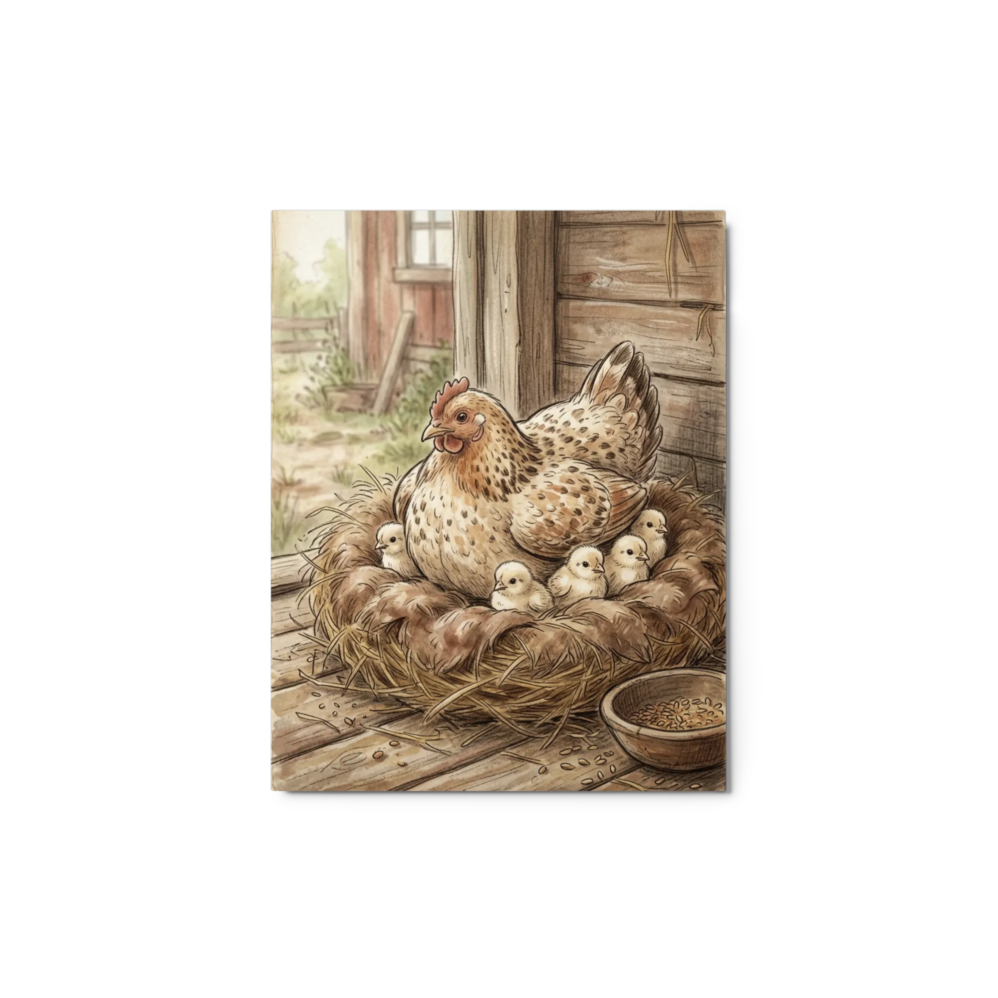Mother Hen's Brood 
 Metal Print | 20″x 30″