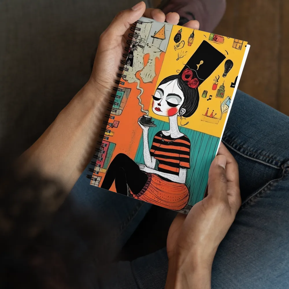 Woman with Coffee 
 Spiral Notebook | 140 pages