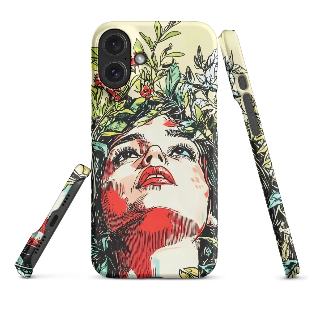 Pop Art Woman Among Foliage | Phone Case