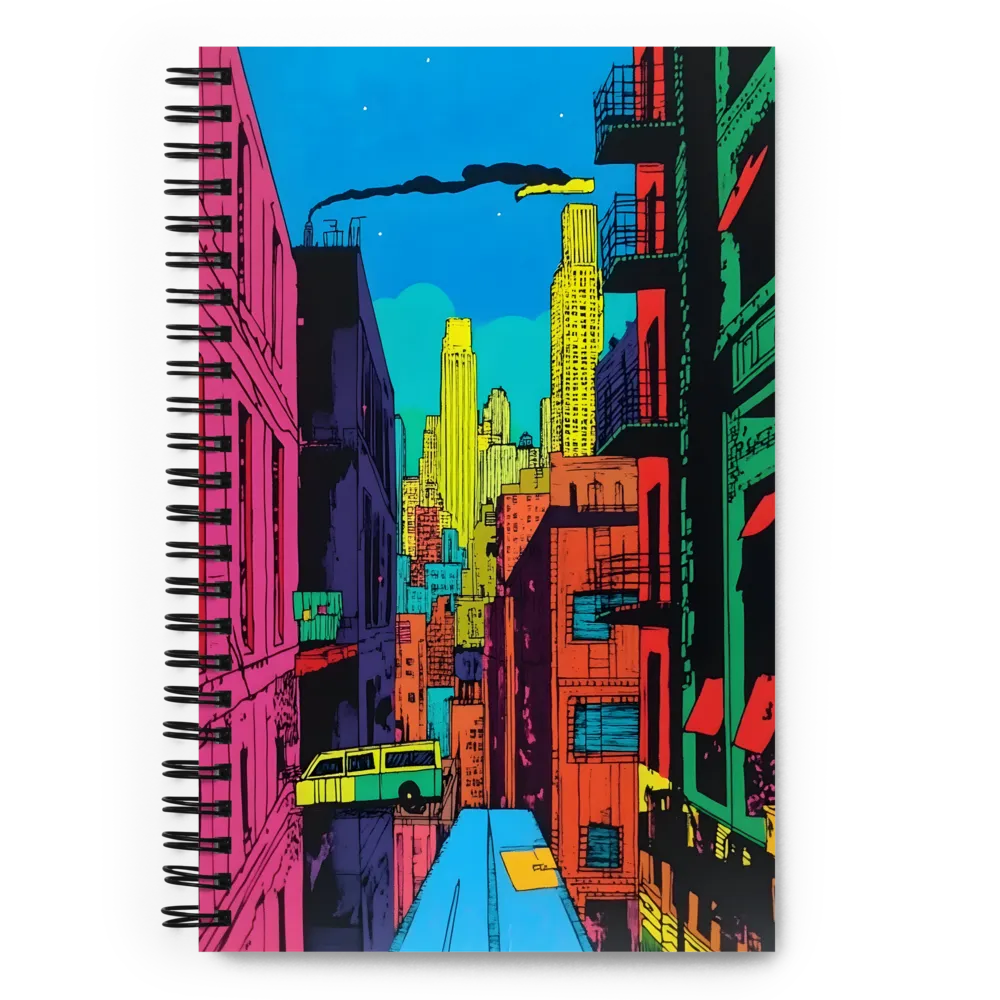 Urban Neon Skyline 
 Spiral Notebook | 140 pages