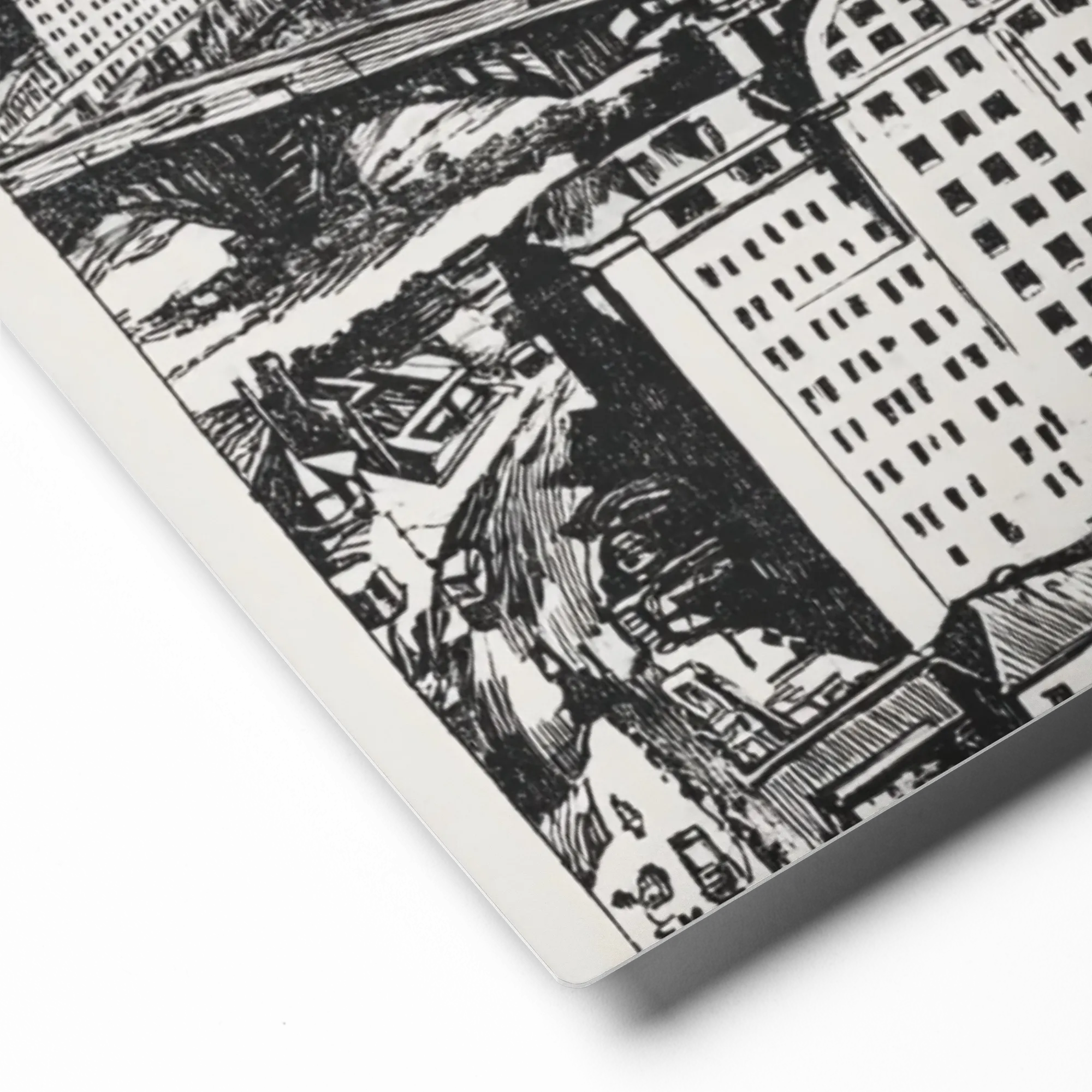 Metropolis Under Moonlight 
 Poster with Black Frame | 10″x 10″