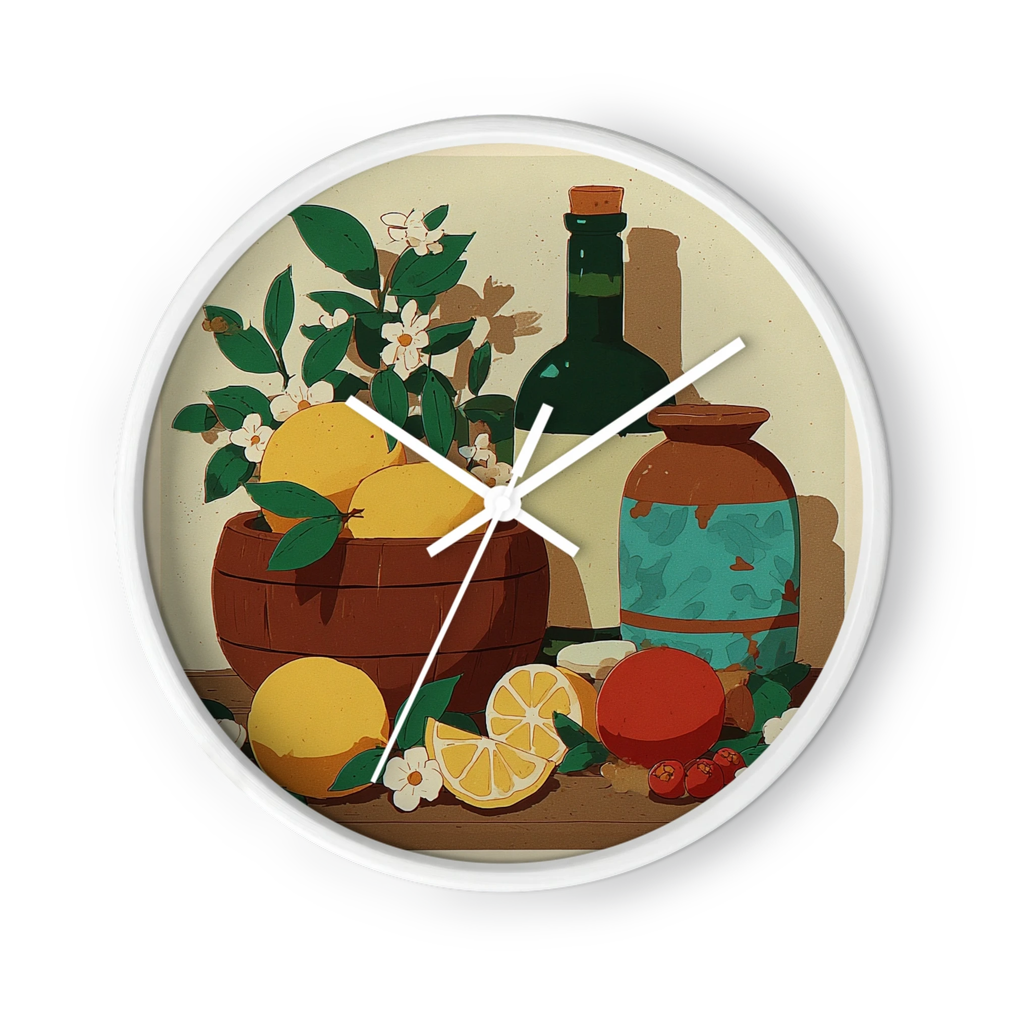 Lemons and Glass Bottle Still Life