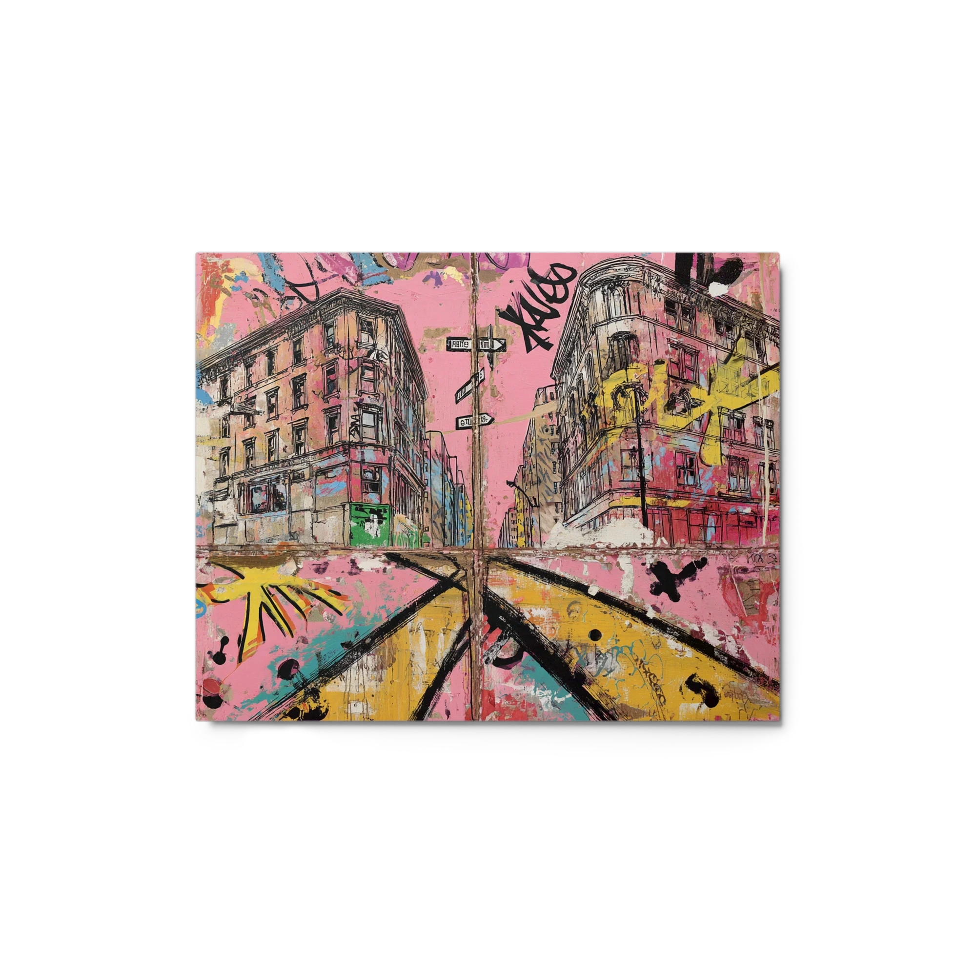Urban Intersection in Pink | Art Print