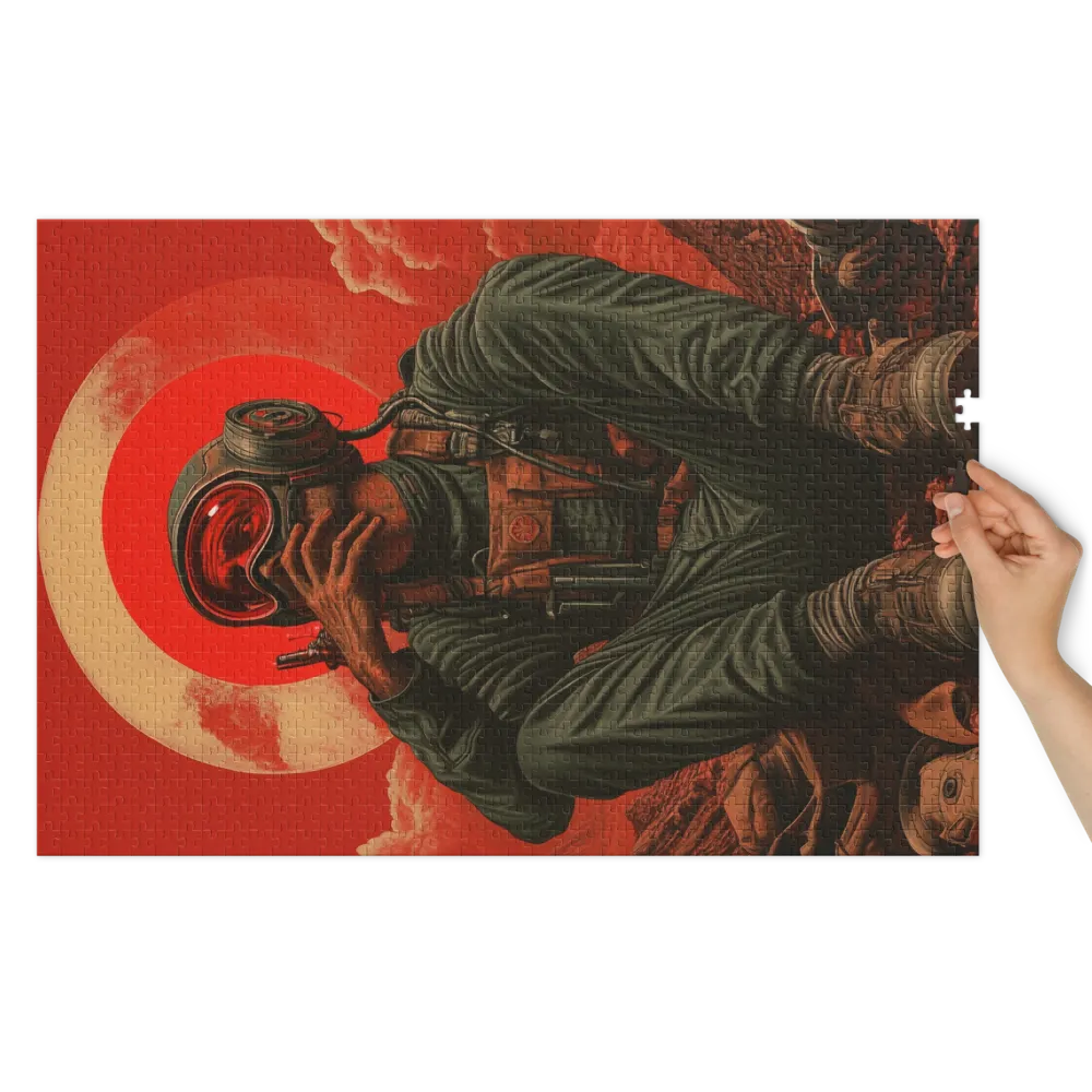 Contemplative Astronaut in Red Landscape | Jigsaw Puzzle (252/520 pieces)