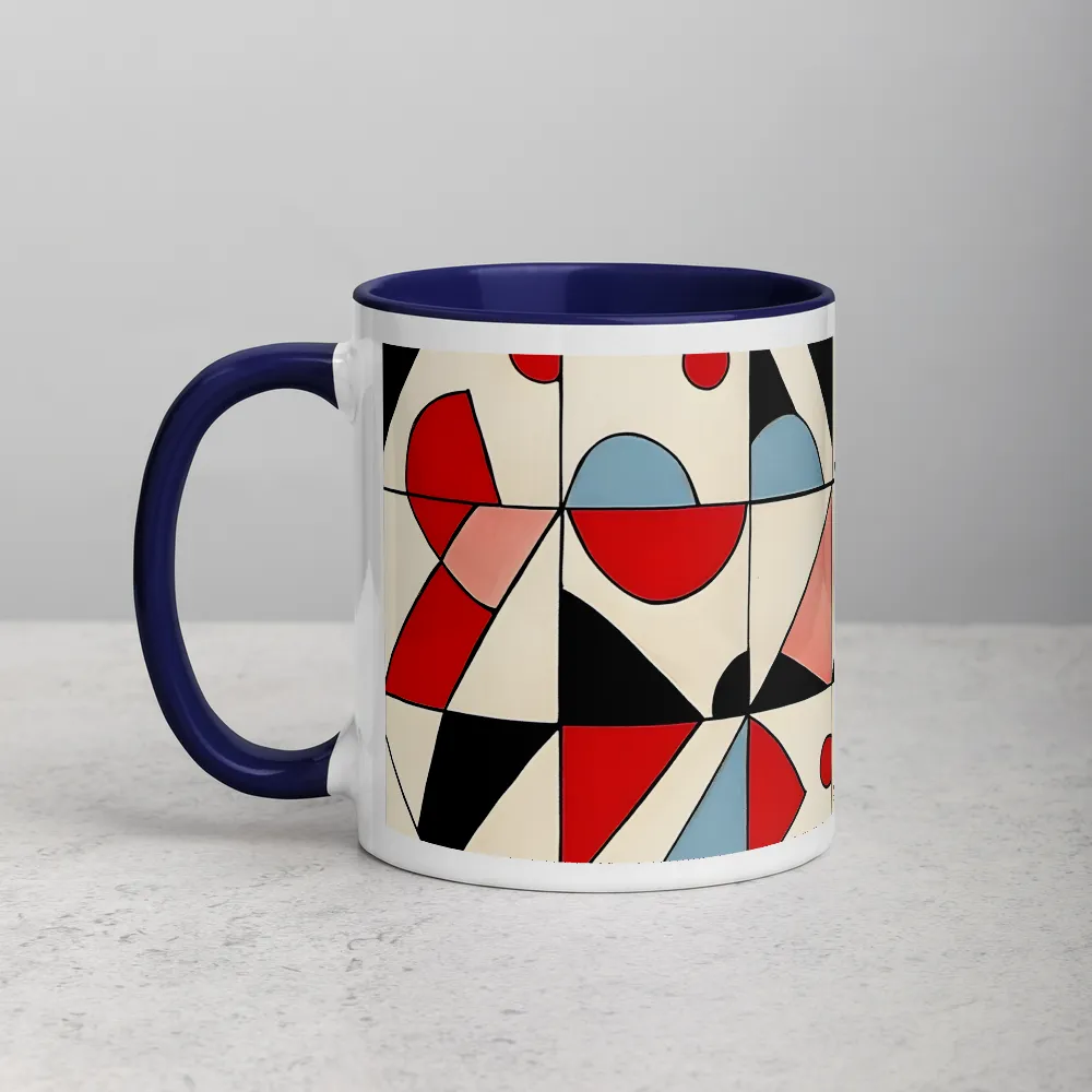Interlocking Geometry 
 Mug with Red inside
