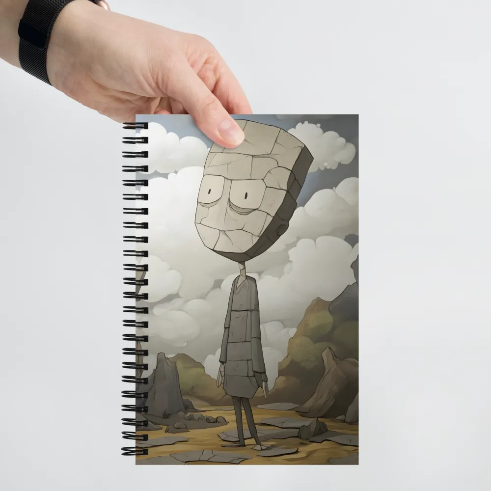 Whimsical Stone Figure in a Rocky Landscape