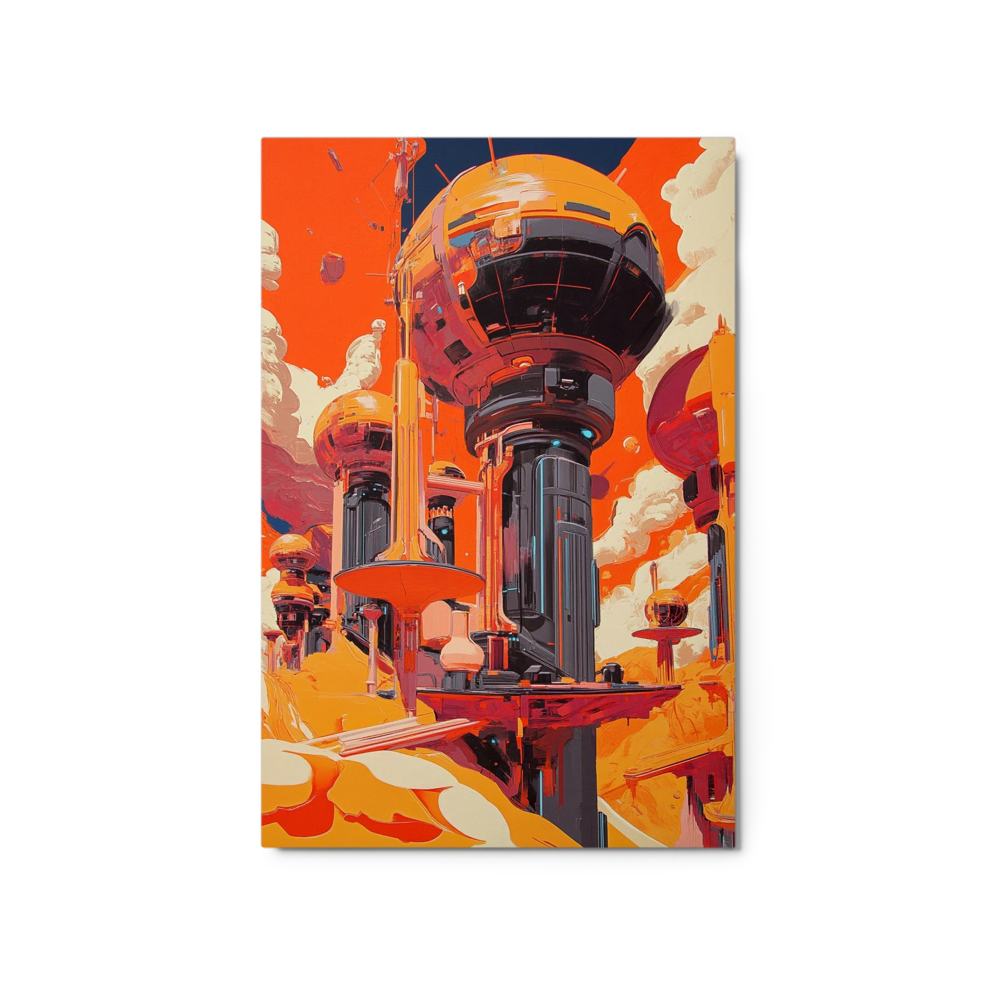 Futuristic Cityscape in Orange