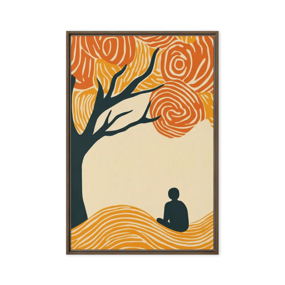 Contemplation Under the Swirling Tree 
 Canvas with Black Frame