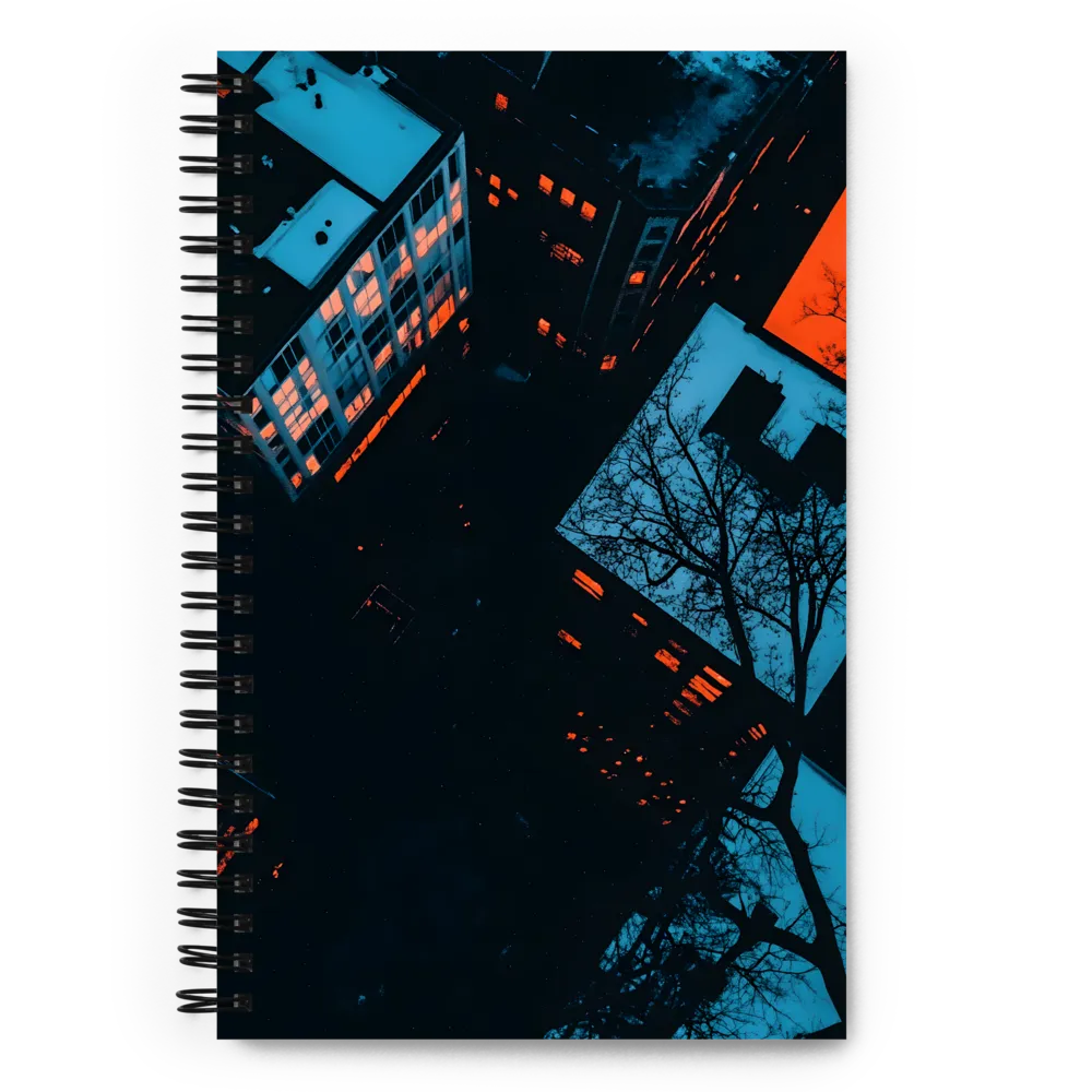 Urban Duality: Azure and Ember 
 Spiral Notebook | 140 pages