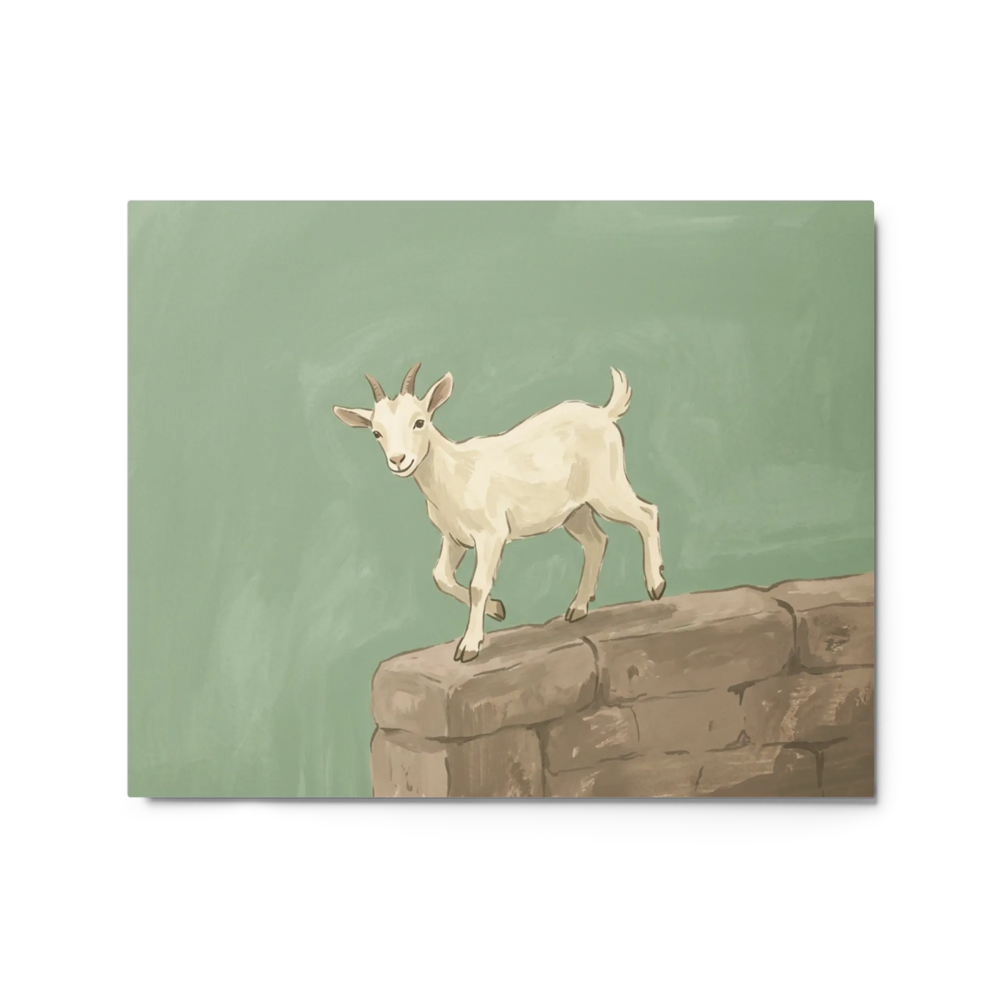 Little Goat on the Wall 
 Canvas with Black Frame