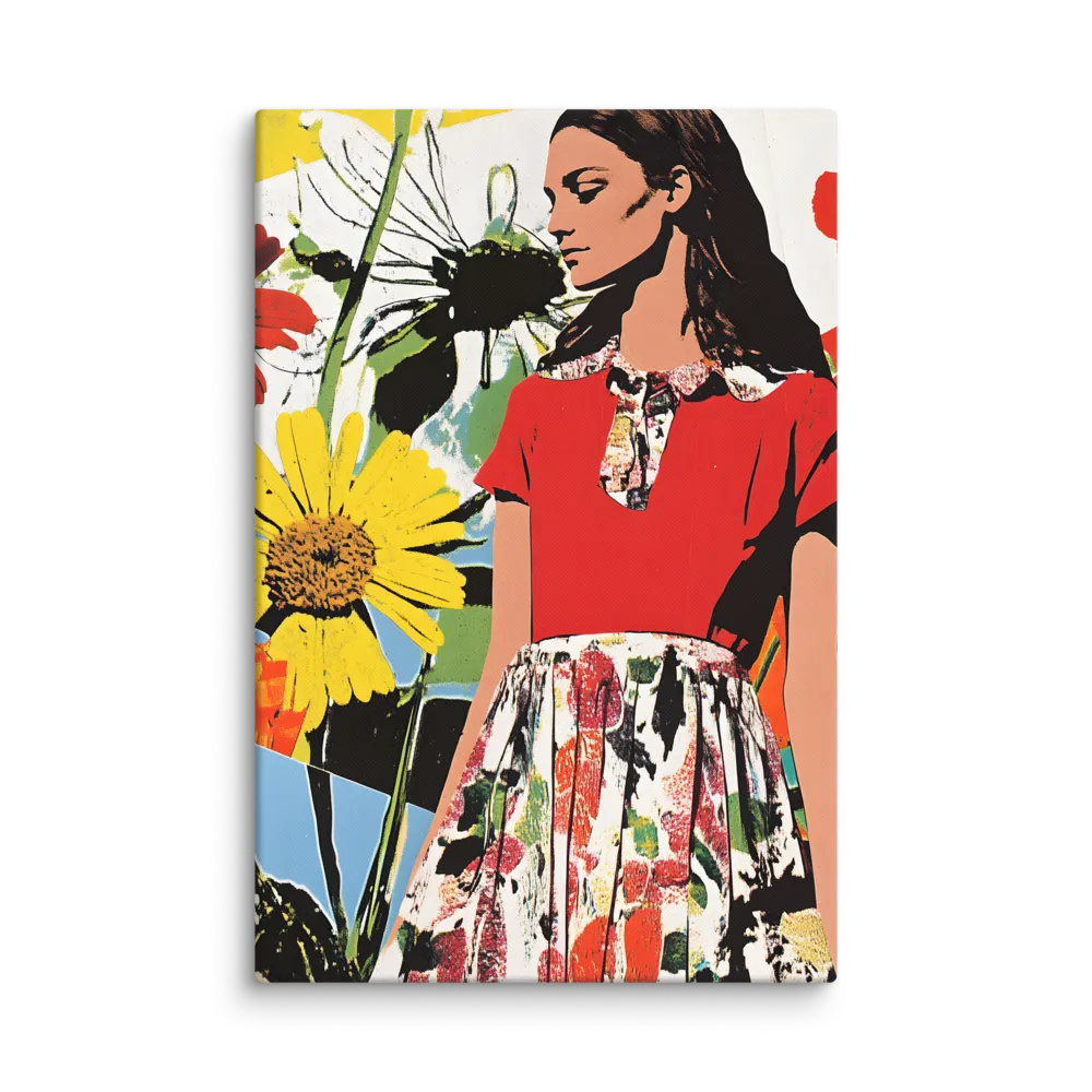 Floral Fashion Collage 
 Canvas with White Frame