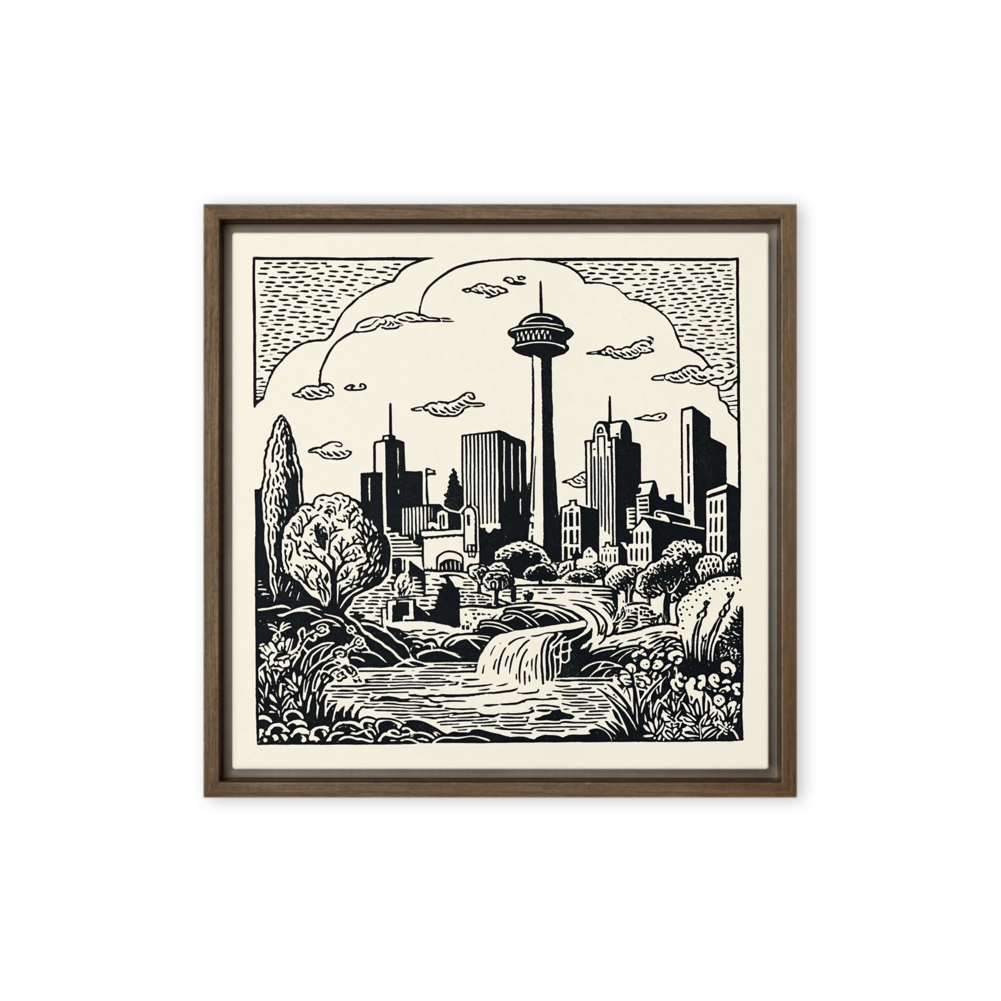 Calgary Woodcut Horizon | Art Print