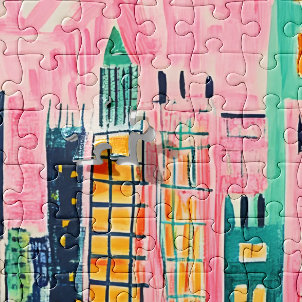 Vibrant Cityscape Odyssey 
 Jigsaw Puzzle