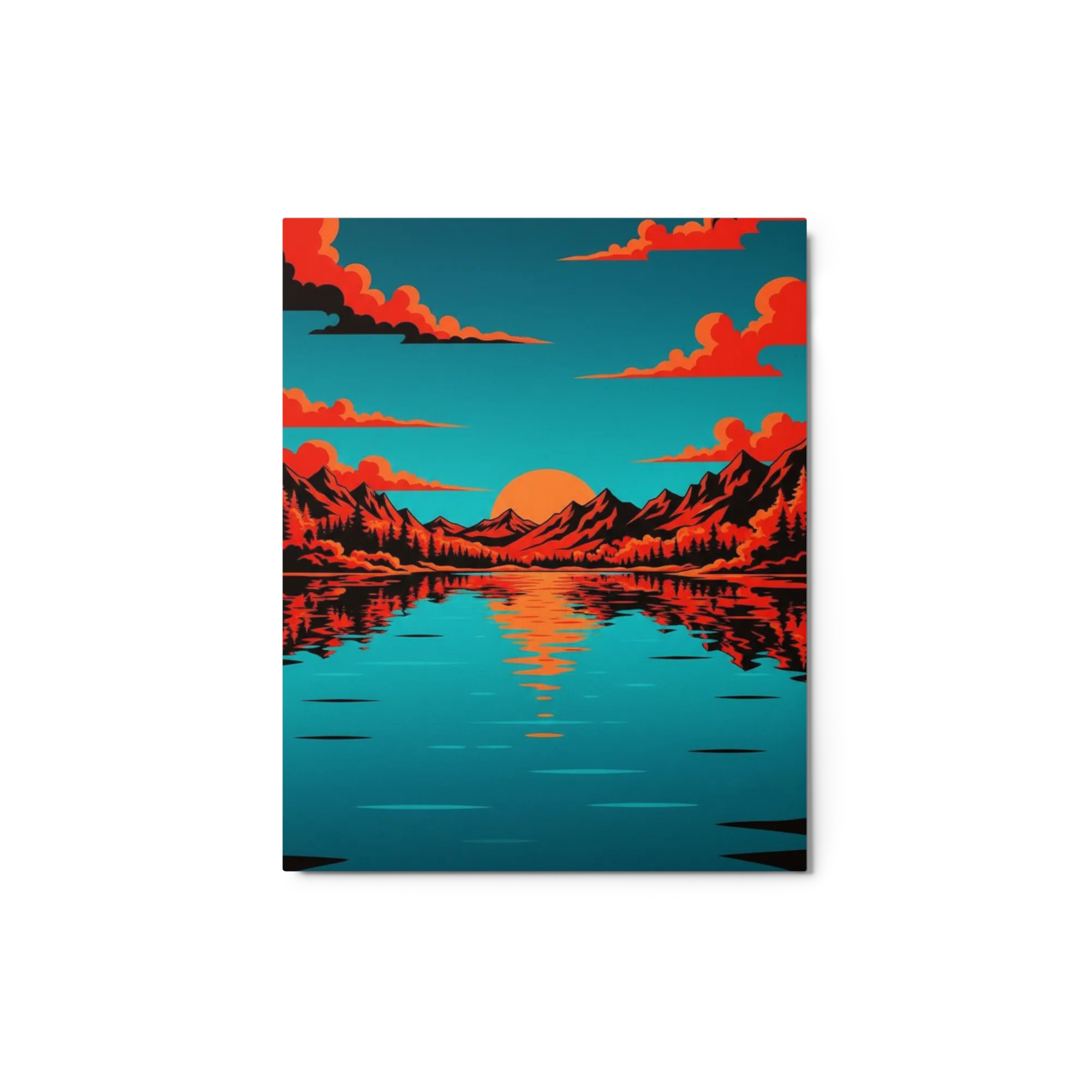 Teal Sunset Mountains